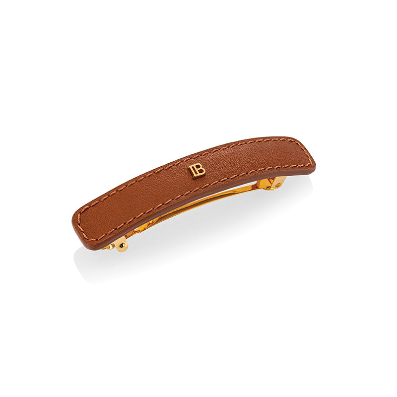 Balmain Riviera Barrette Cognac Large Riviera真皮髮飾 (大號)