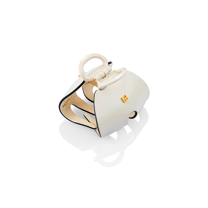 Balmain Cellulose Acetate Pince à Cheveux Imperiale White