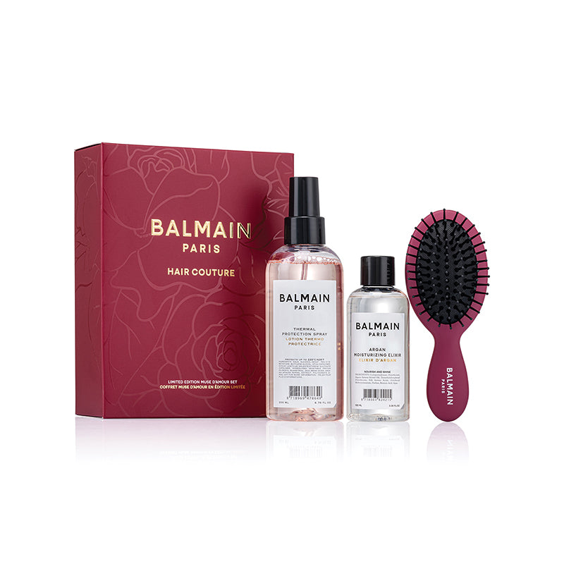 Balmain Limited Edition Muse D'Amour Set (Argan Elixir, Therma Protection ,Mini Brush )