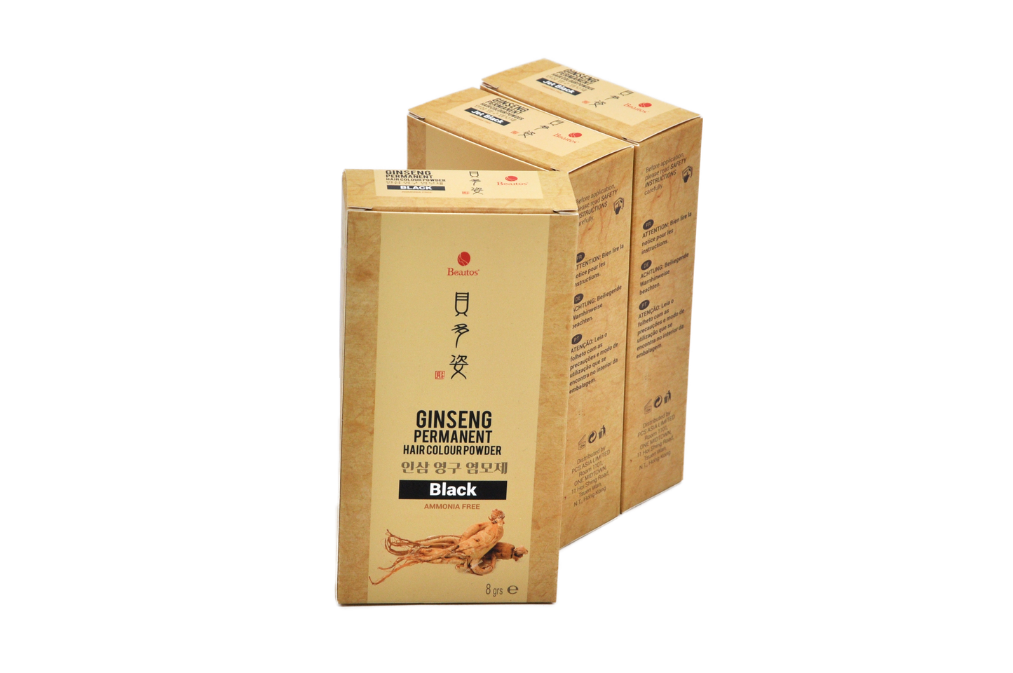 Beautos Ginseng Permanent Hair Colour Powder 8g人蔘白髮染髮粉 (買11送1,買21送3)