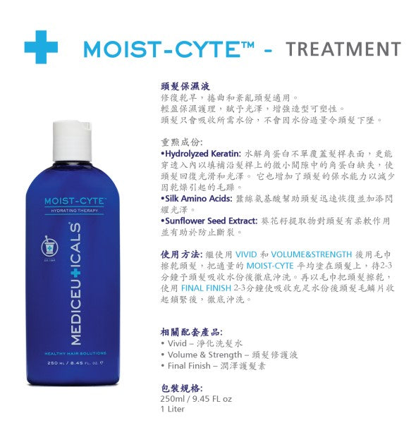 Mediceuticals Moist-cyte Hydrating Therapy 250ml ,1000ml 頭髮保濕液(動搜買任何三件八折)