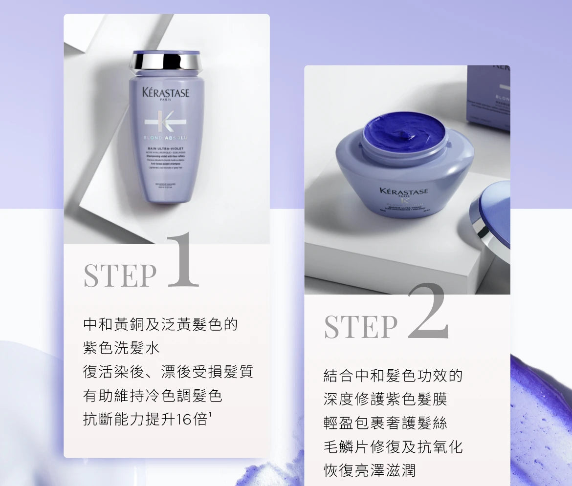 Kerastase BLOND ABSOLU Bain Ultra-Violet Purple Shampoo淺色漂染去黃洗髮水