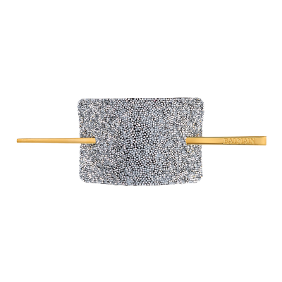 Balmain Hair Barrette Limited Edition Crystal Silver White 限量版14K鍍金水晶髮簪禮盒 - 銀