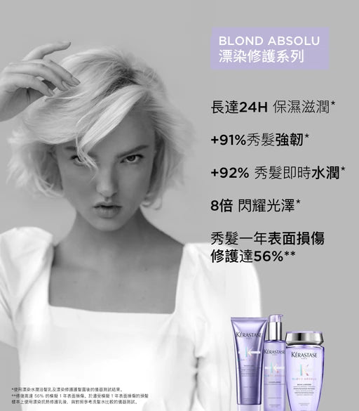 Kerastase BLOND ABSOLU Bain Lumiere Shampoo漂染水潤,玻尿酸保濕亮澤洗髮水 250ml