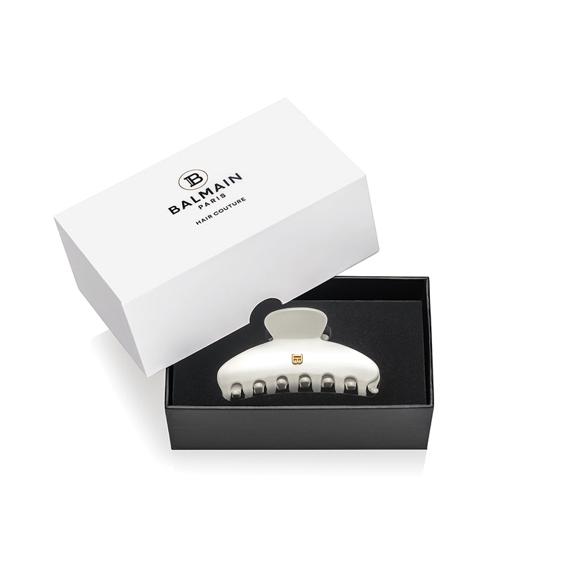 Balmain Pince cheveux Medium White 白色18K鍍金髮夾 (中)