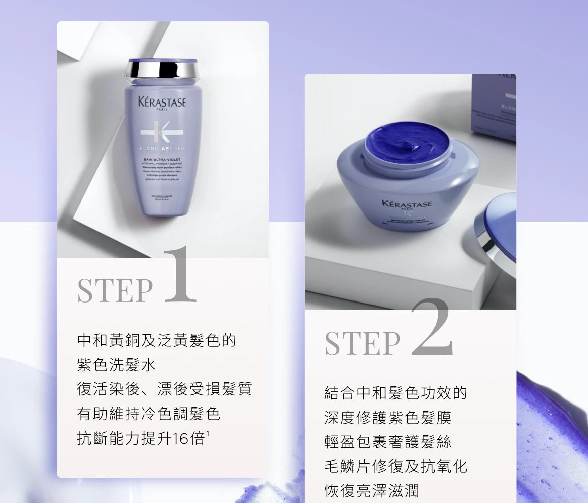 Kerastase  BLOND ABSOLU Masque Ultra-violet Purple Hair Mask漂染去黃護髮膜